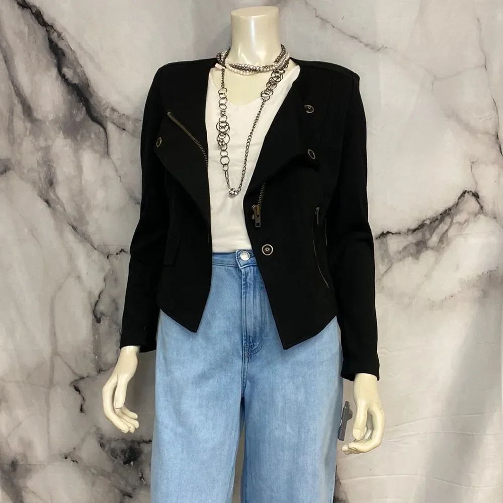 * Cabi jacket black with zip and snap buttons *